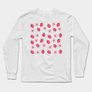 strawberry floral pattern 2 Long Sleeve T-Shirt